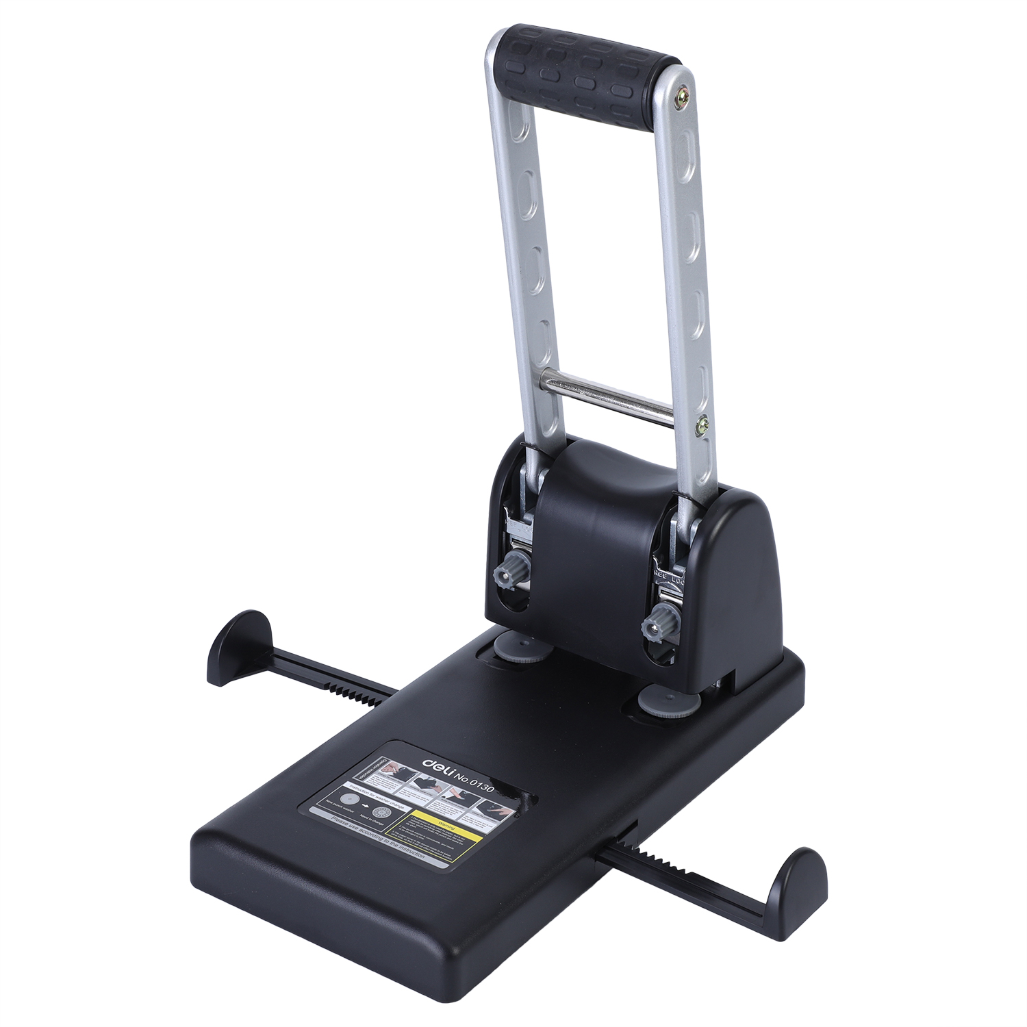deli E0130 Heavy Duty Punch, 100 sheets,80mm,Φ6mm, Black - Image 4