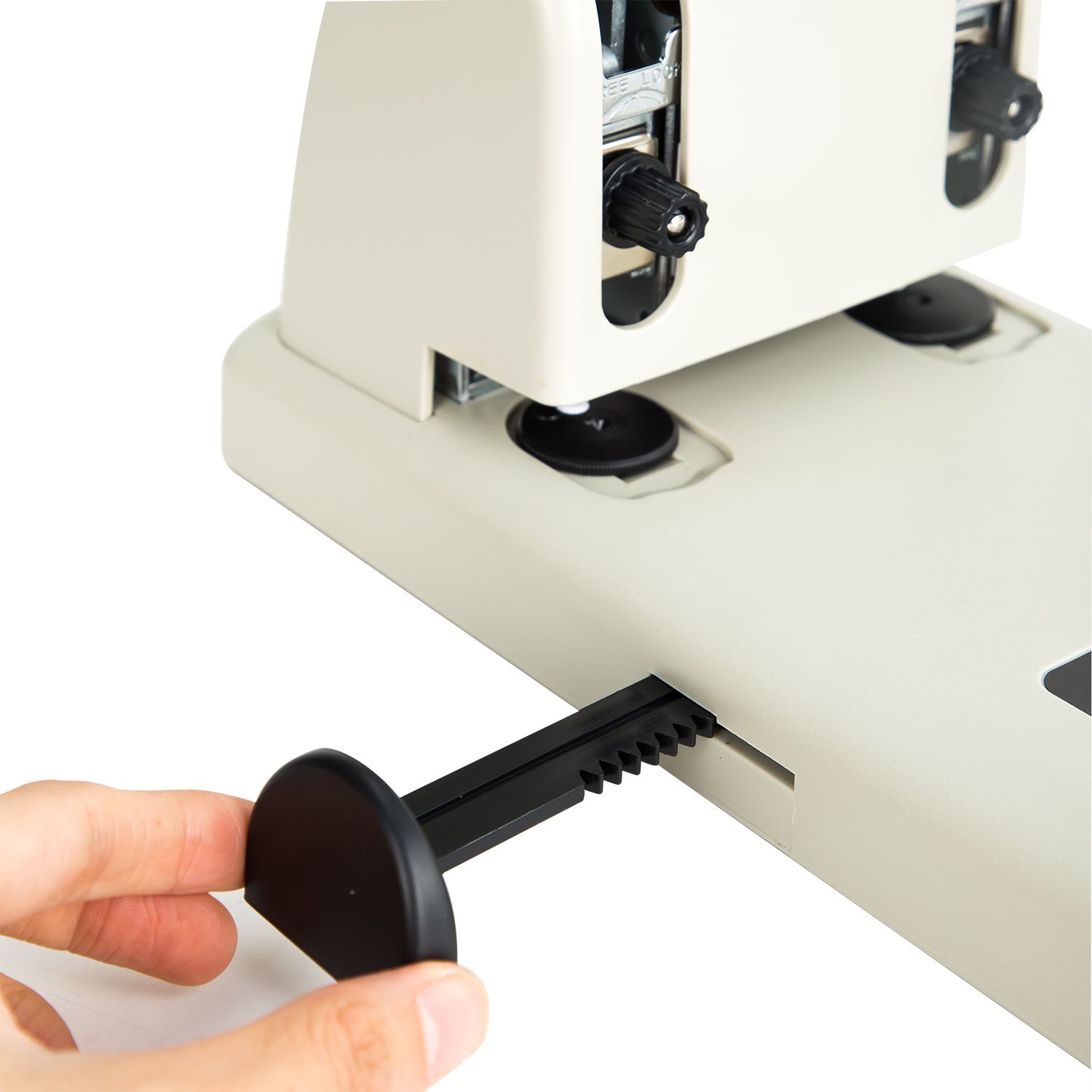deli E0130 Heavy Duty Punch, 100 sheets,80mm,Φ6mm, White Ash - Image 4