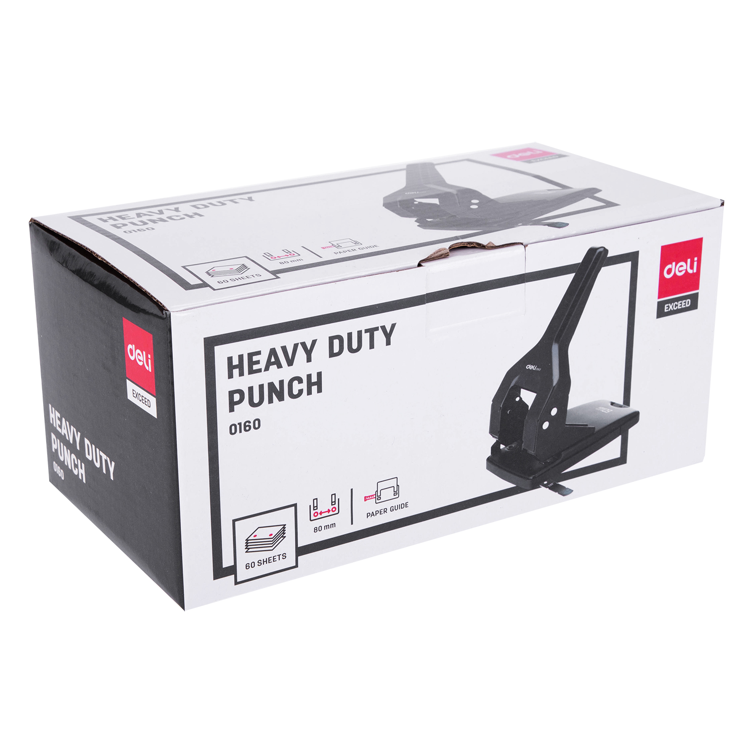 deli E0160 Heavy Duty Punch, 60sheets,80mm,Φ6mm, Black - Image 4
