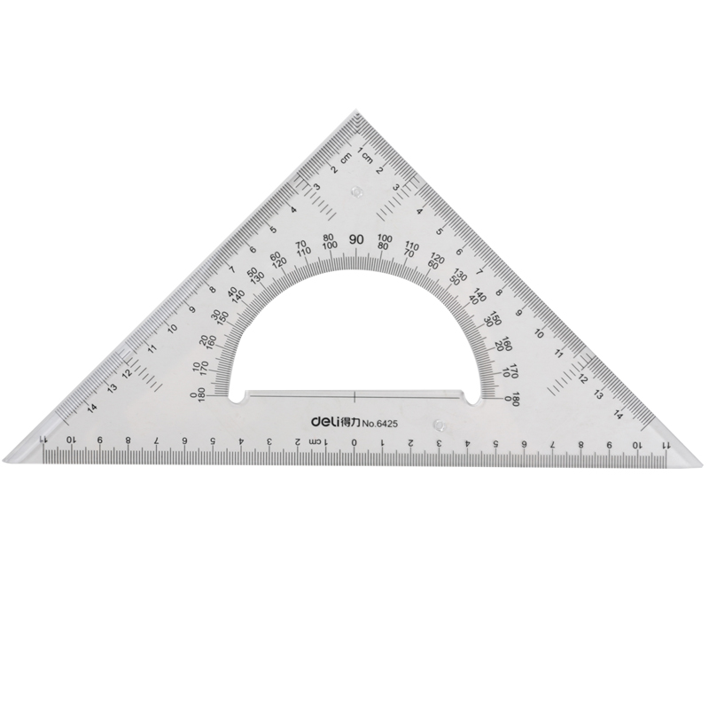 deli 6425 Set Square, 25CM, Transparent - Image 4