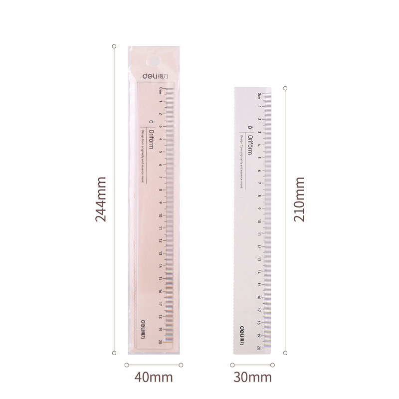 deli 79752 School Straight Edge, Transparent - Image 4