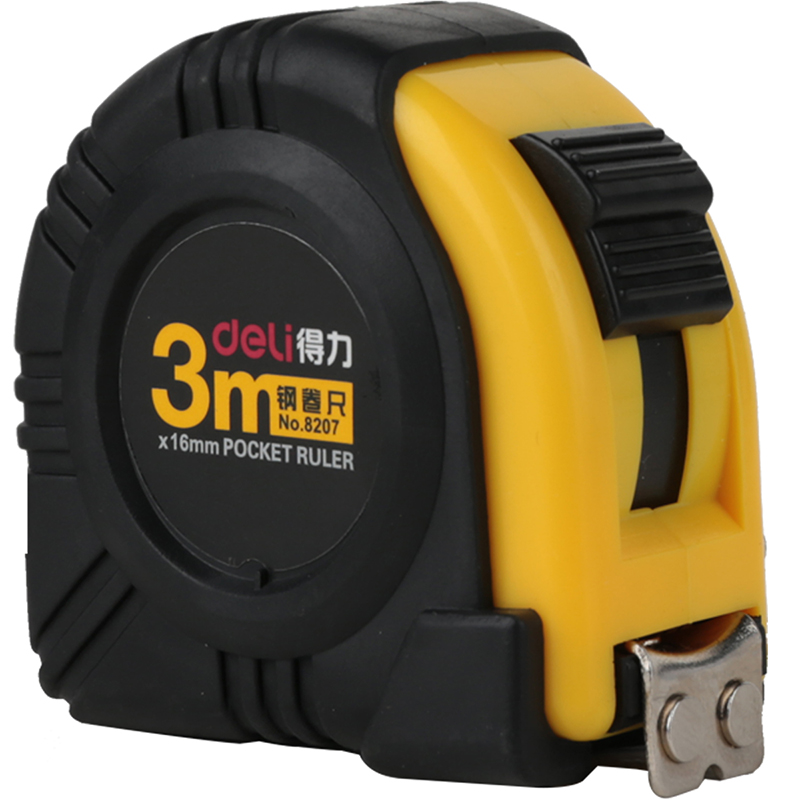 deli 8207 Steel Measure Tape, 3m, Yellow - Image 4