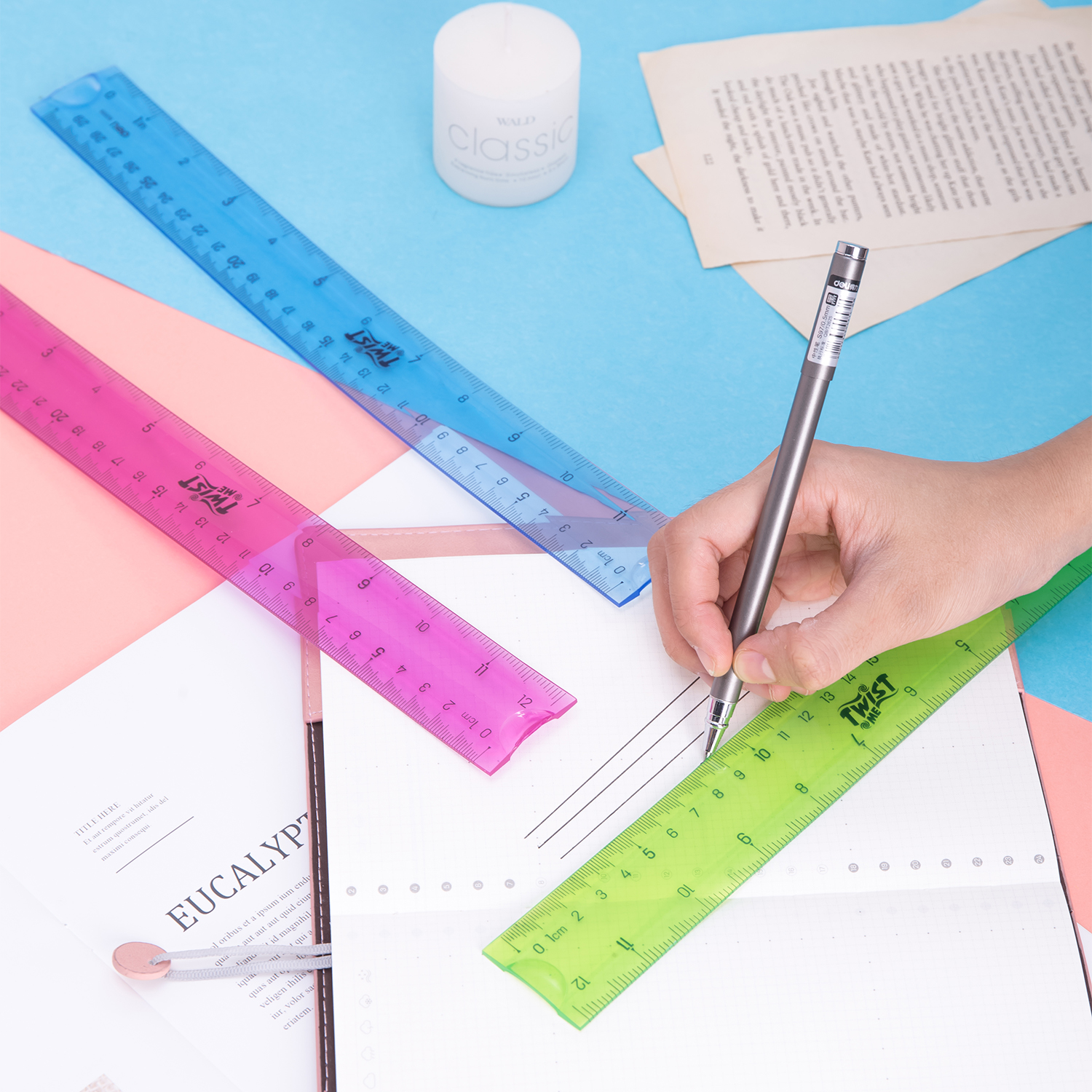 deli E6209 Ruler, 30CM, Assorted Colors - Image 4