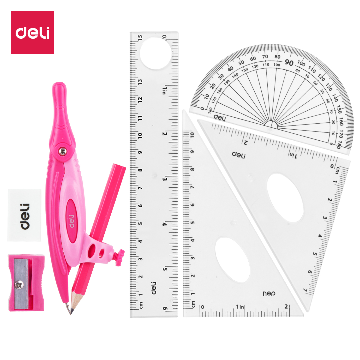 deli EG30204 Drafting Set, Drafting Set 8pcs, Assorted Colors - Image 4