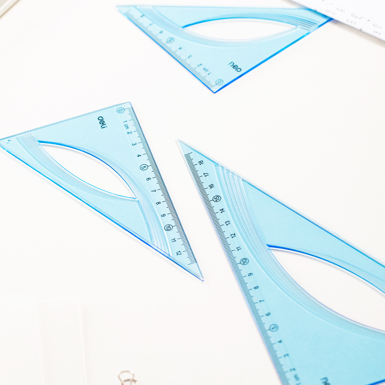 deli EH15 Set Square, 60° 21cm, Blue - Image 4