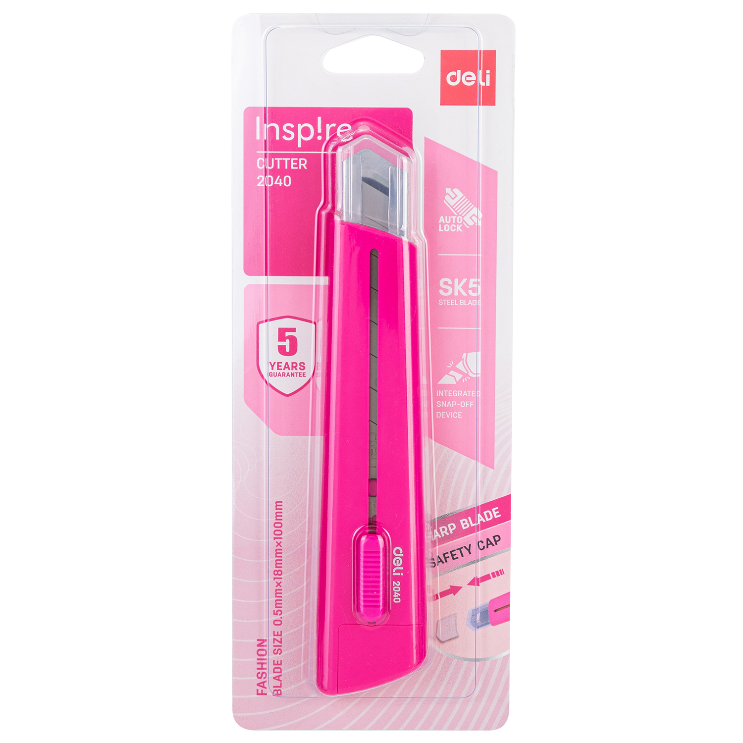 deli E2040 Cutter, 8 snap-off blades, Red - Image 4