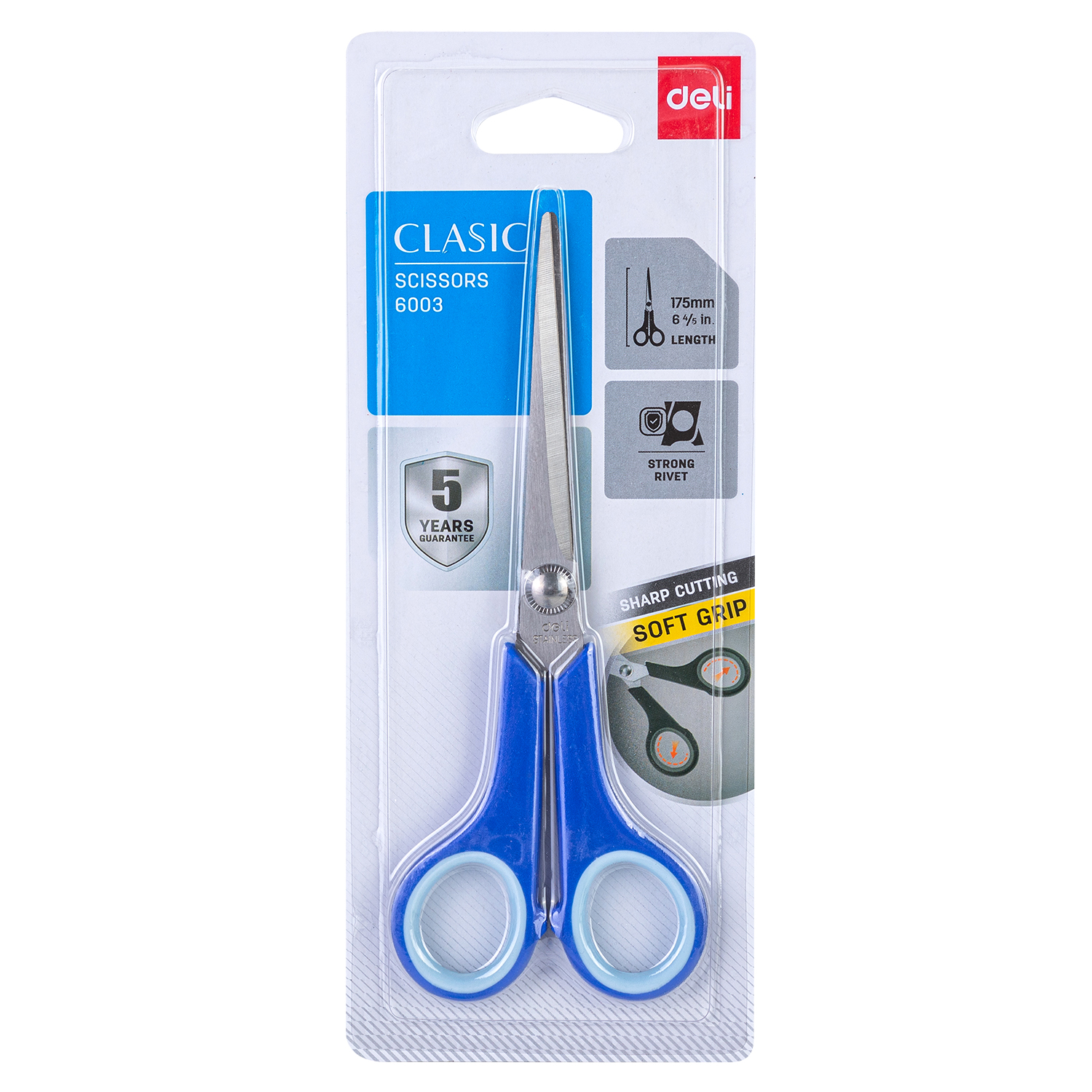 deli E6003 Scissors, 175mm, Assorted Colors - Image 4