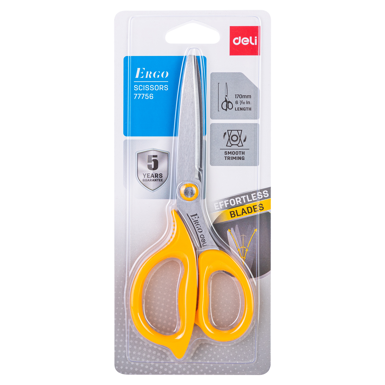 deli E77756 Scissors, 170mm, Assorted Colors - Image 4