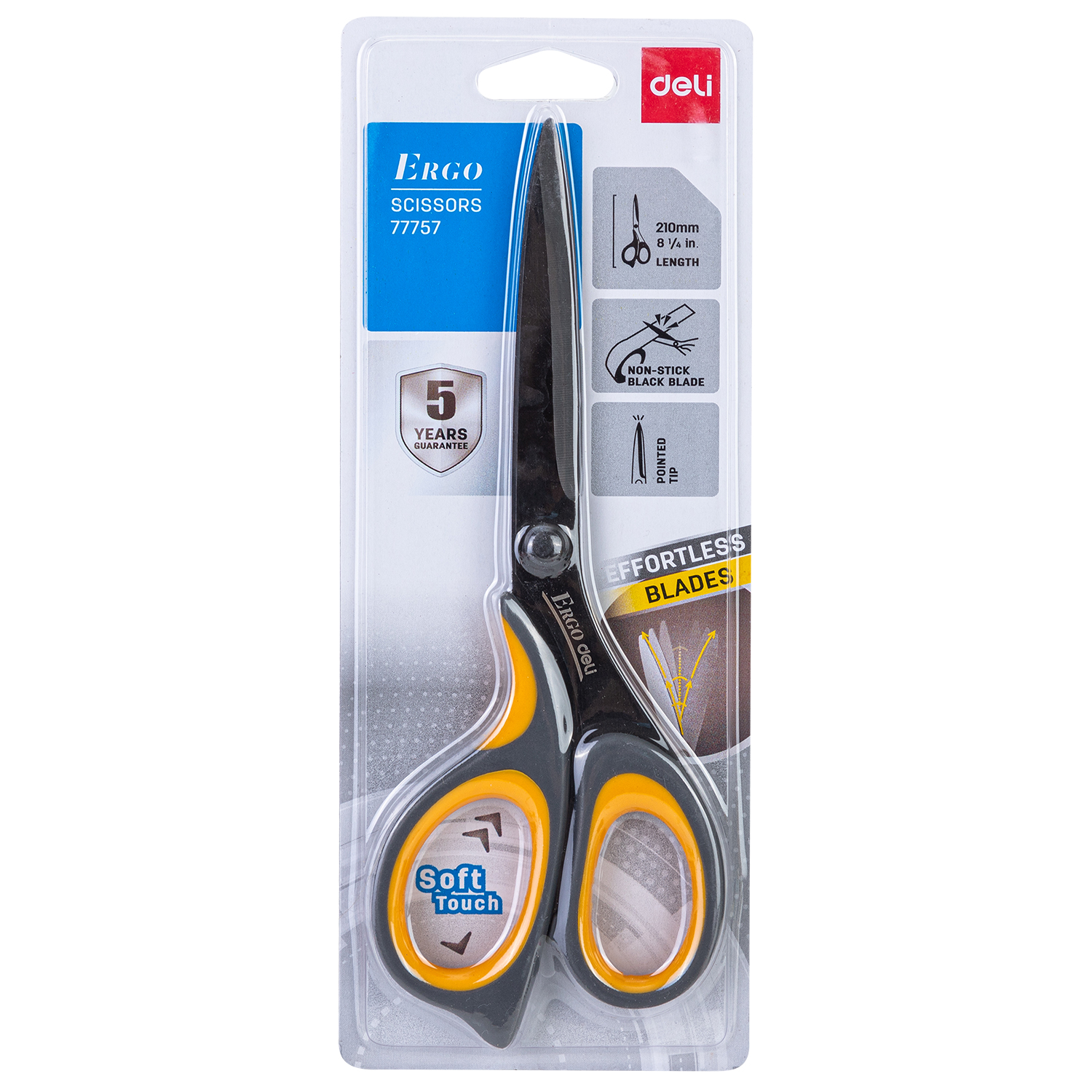 deli E77757 Scissors, 210mm, Grey - Image 4