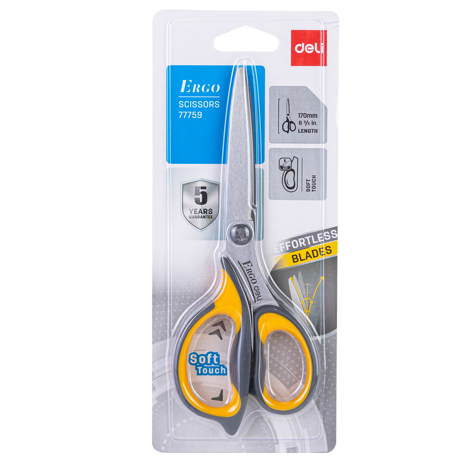 deli E77759 Scissors, 170mm, Assorted Colors - Image 4