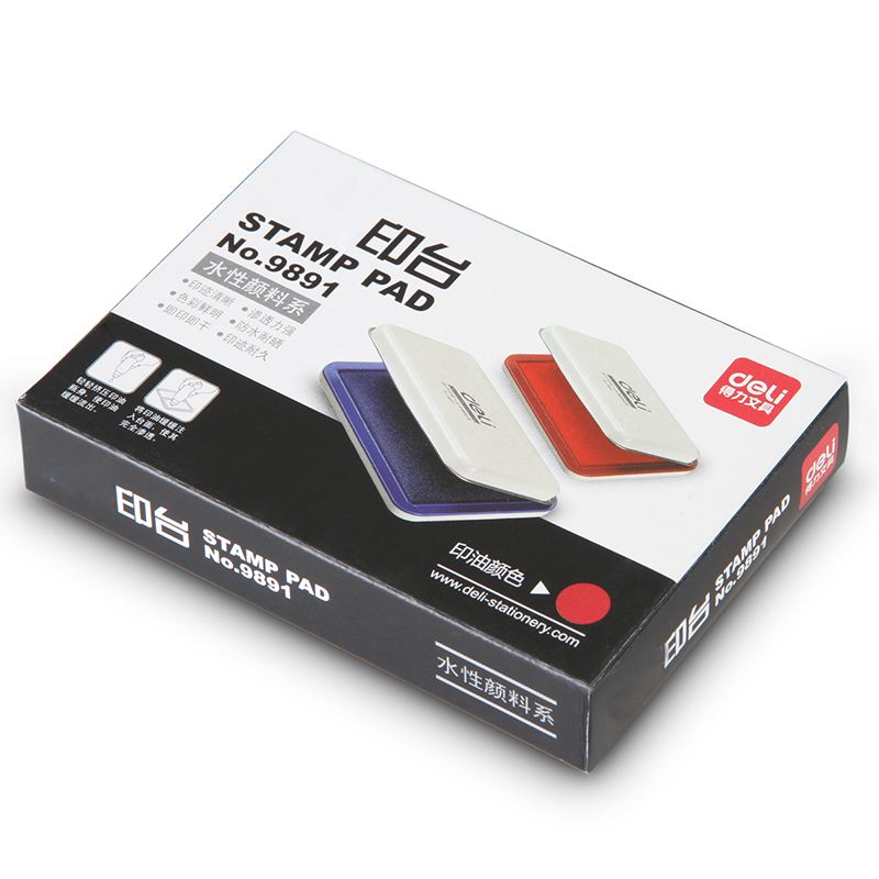 deli 9891 Stamp Pad, Red - Image 4