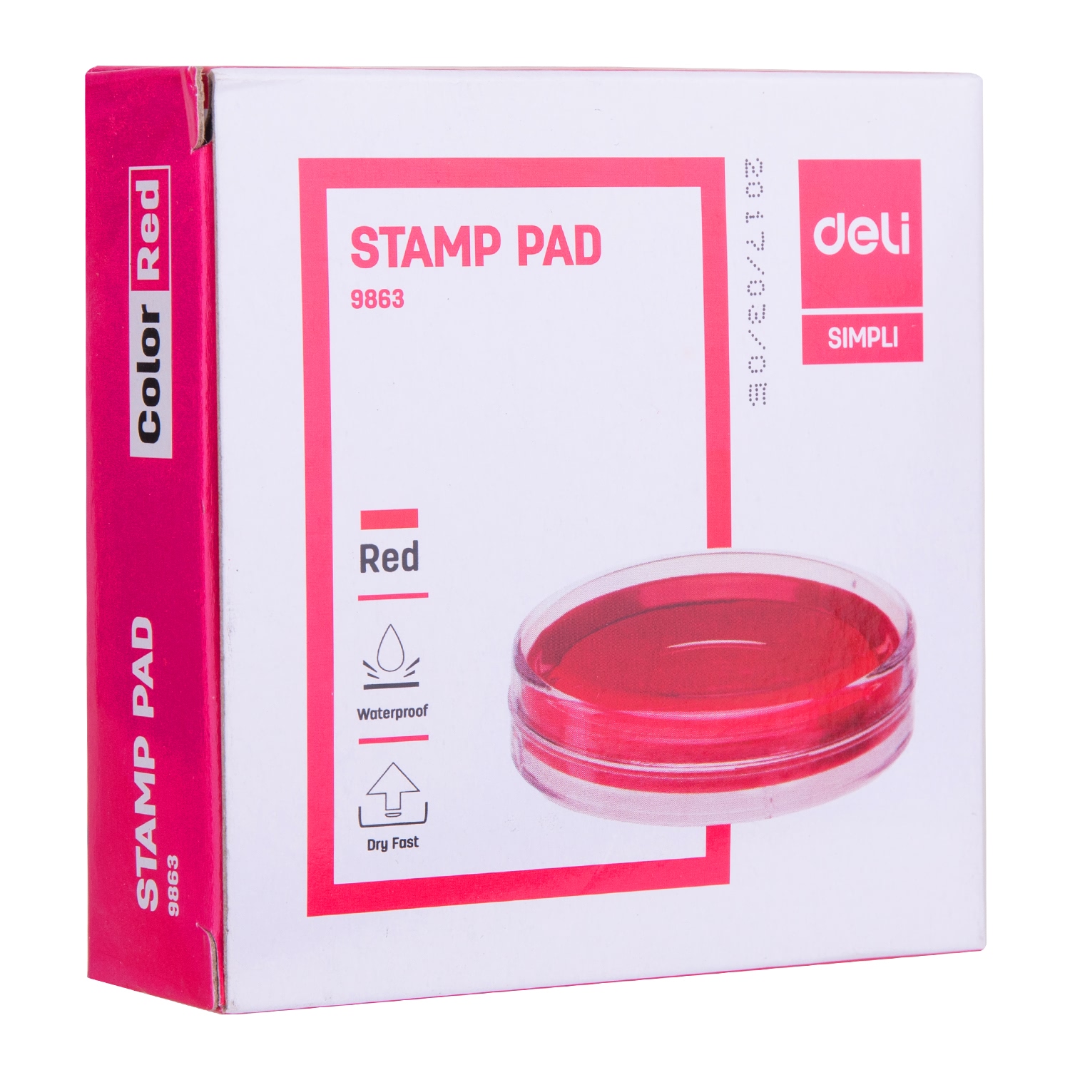 deli E9863 Stamp Pad, φ84×25mm, Red - Image 4