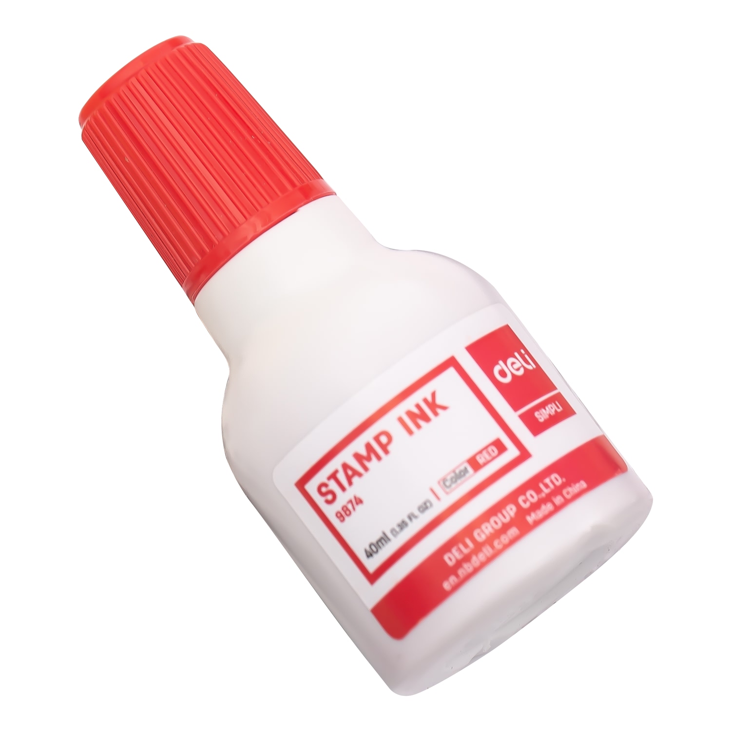 deli E9874 Stamp Ink, 40 ml ink, Red - Image 4