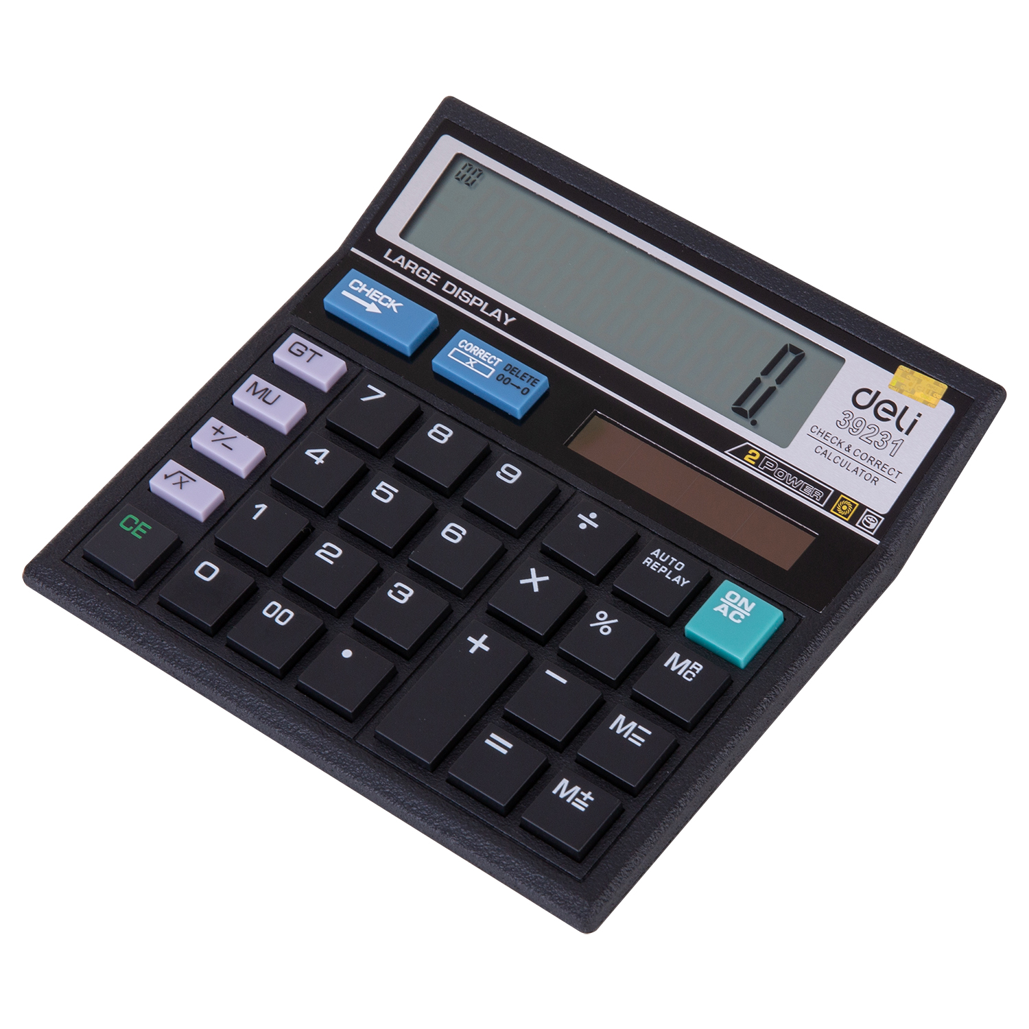 deli E39231 Desktop Calculator, Plastic-12 digits, 120 steps check, Black - Image 4