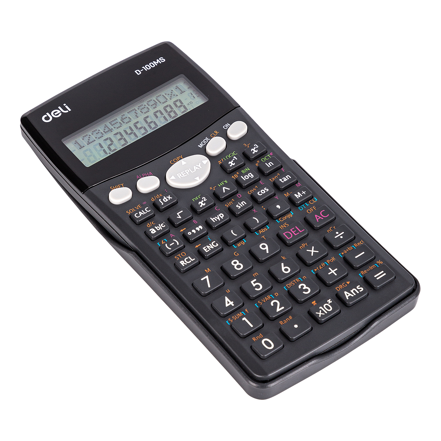 deli ED-100MS Scientific Calculator, 300F-two line display-10+2 digits, Dark Grey - Image 4