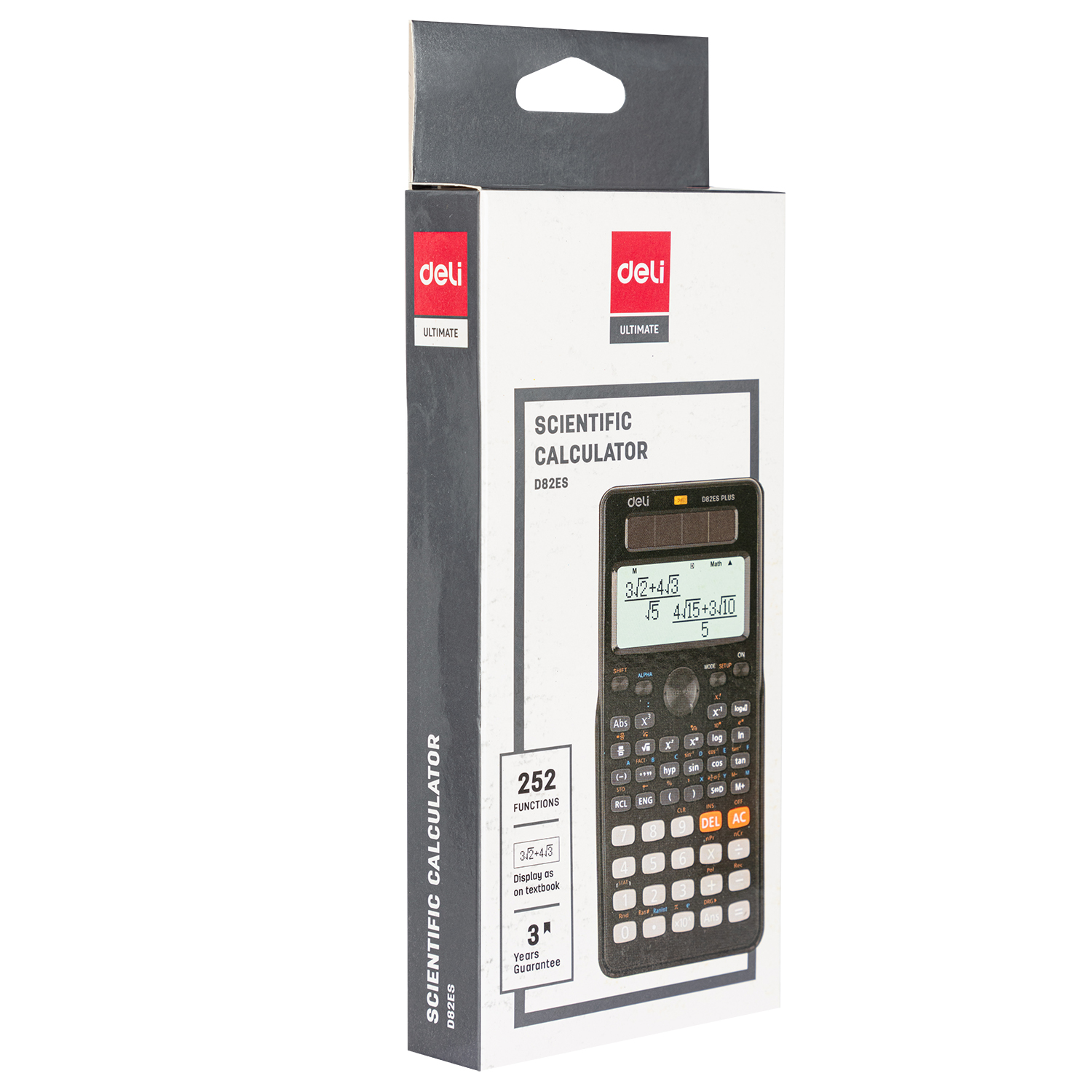 deli ED82ES Scientific Calculator, 252F-textbook display, Black - Image 4