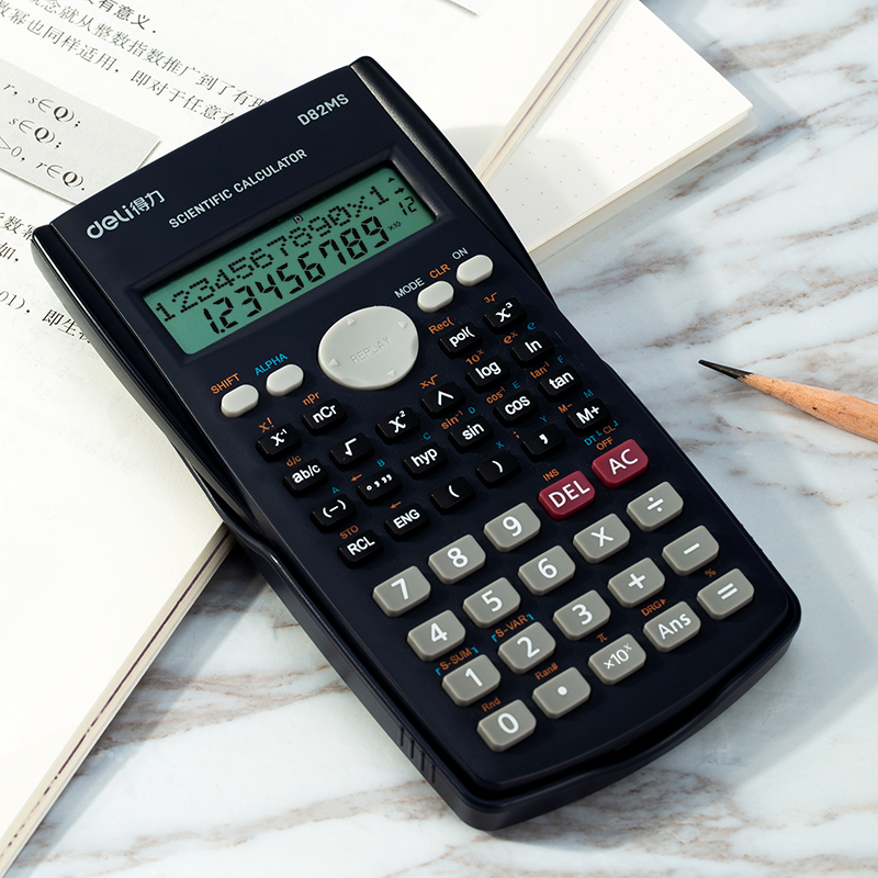 deli ED82MS Scientific Calculator, 240F-two line display-10+2 digits, Dark Blue - Image 4