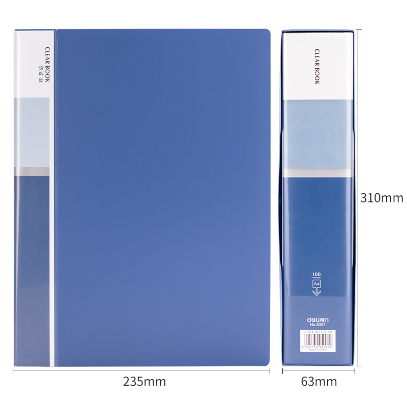 deli 5007 Display Book, A4-100P, Blue - Image 4