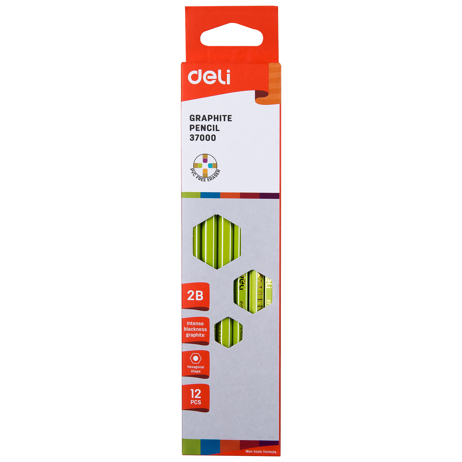 deli E37000 Graphite Pencil, 2B, Assorted Colors - Image 5