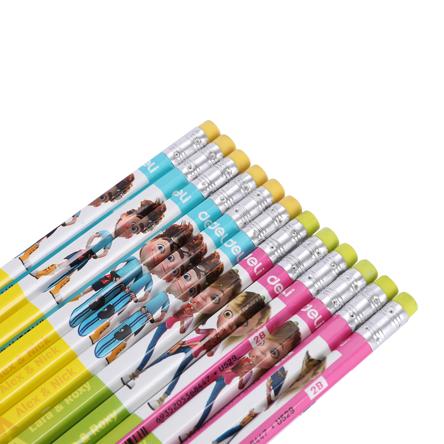 deli EU52900 Graphite Pencil, 2B, Assorted Colors - Image 5