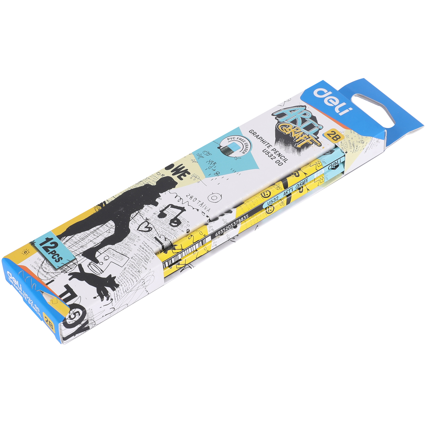 deli EU53200 Graphite Pencil, 2B, Assorted Colors - Image 5