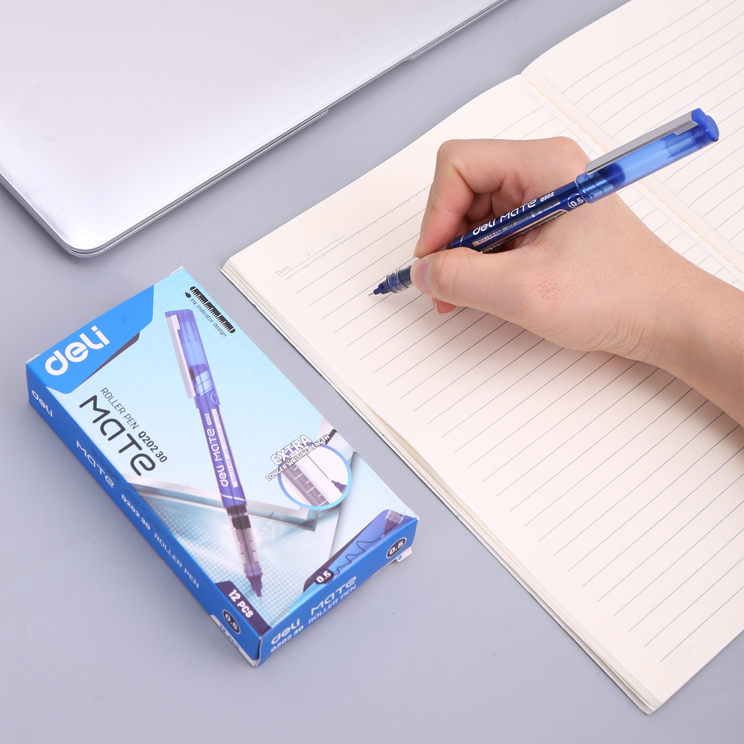 deli EQ20230 Roller Pen, Bullet tip:0.5mm, Blue - Image 5
