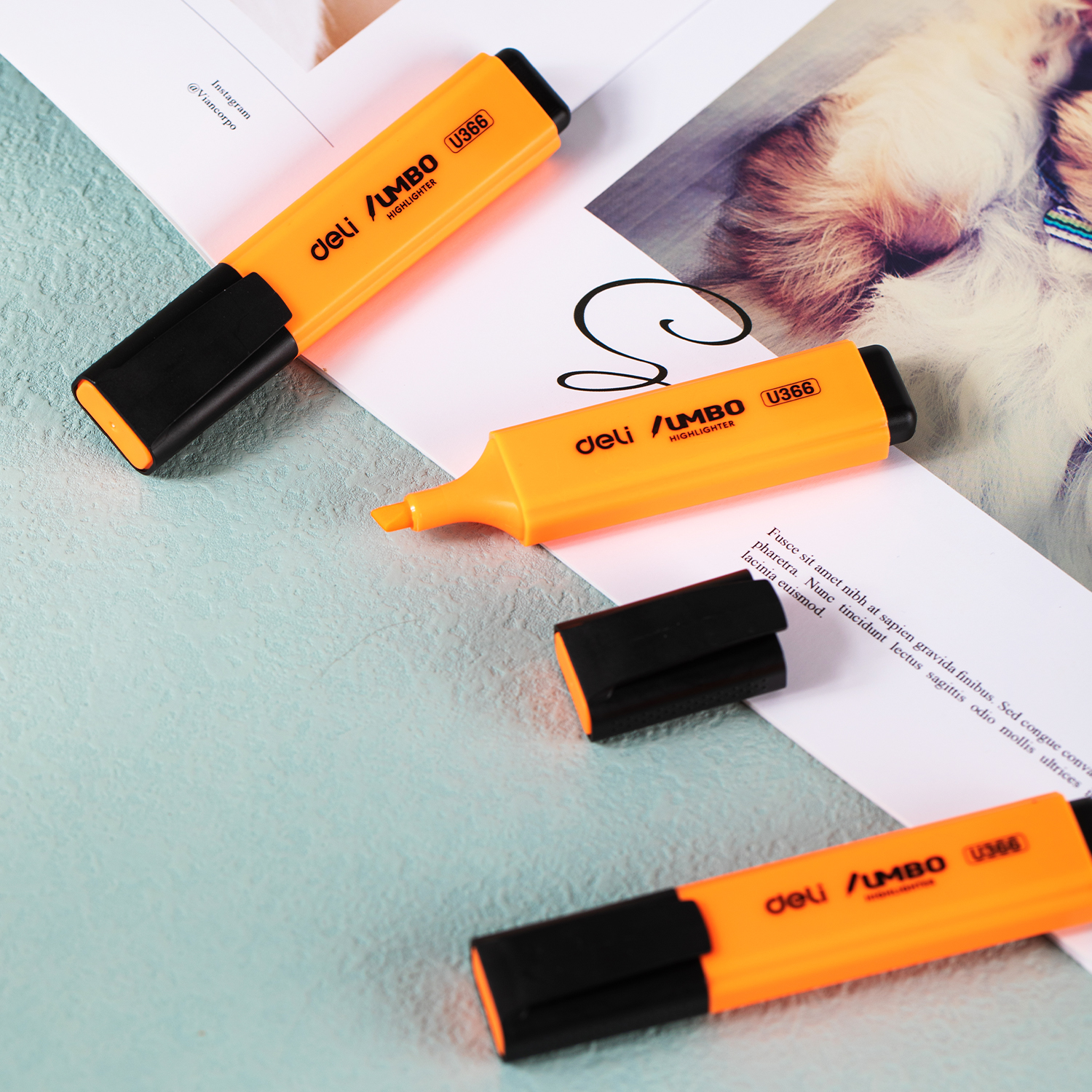 deli EU366-OR Highlighter, Chisel tip: 1~5mm, Orange - Image 5