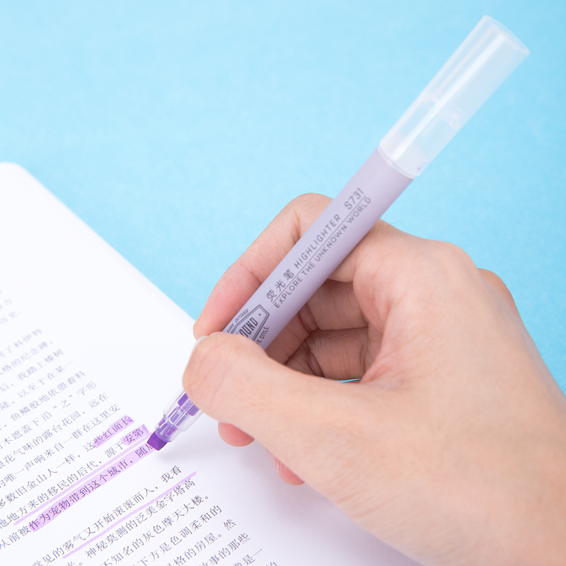 deli S731 Highlighter, Chisel tip:1-3.5mm, Purple - Image 5
