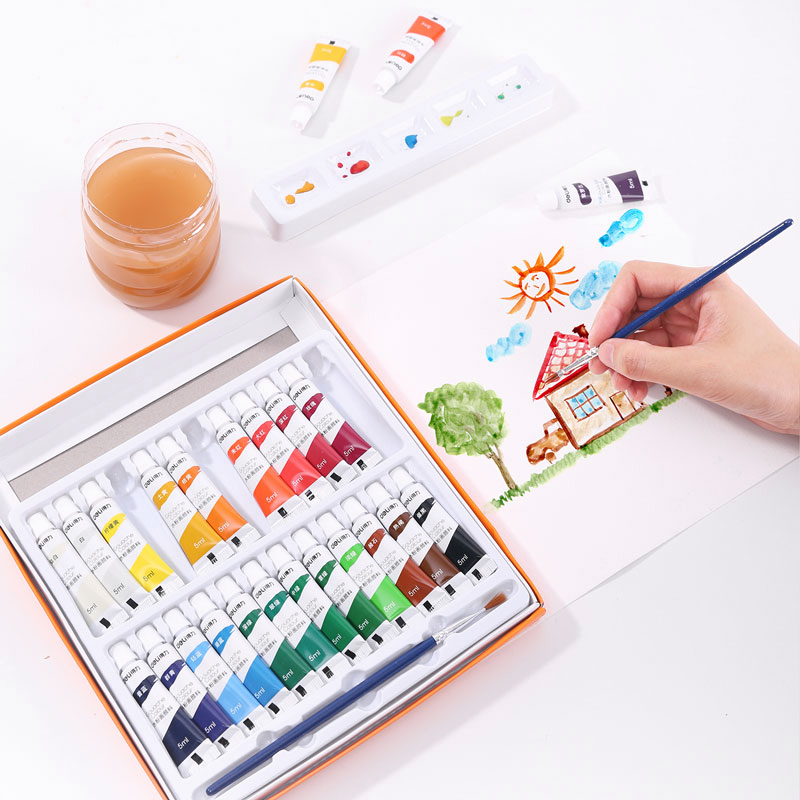 deli 73864 Gouache, 24 colors 5ml, Assorted Colors - Image 5