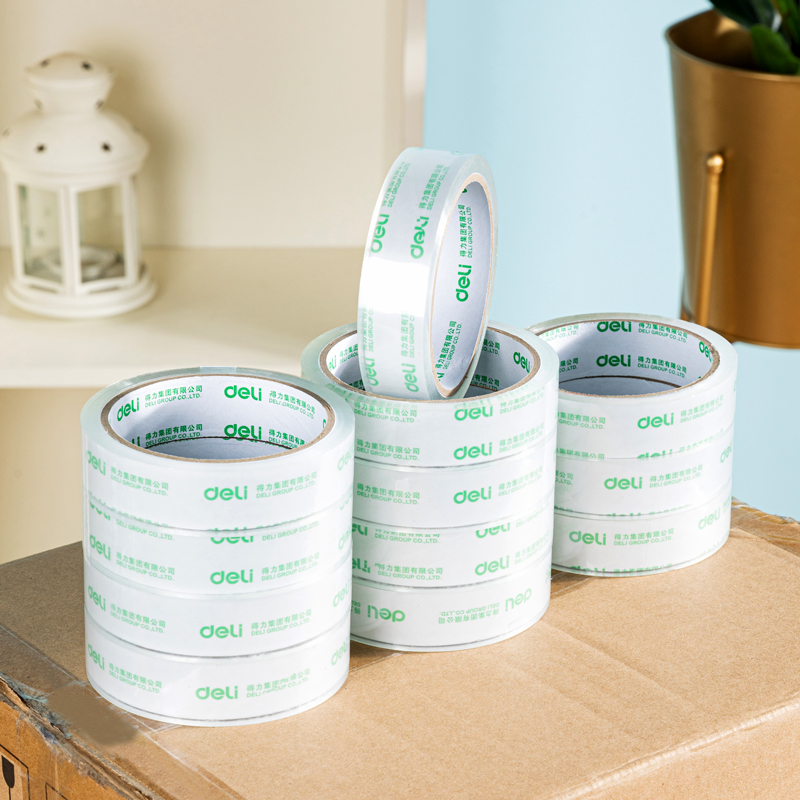 deli 30131 Packing Tape, 24mm*40y*50um(12rolls/tube), Transparent - Image 4