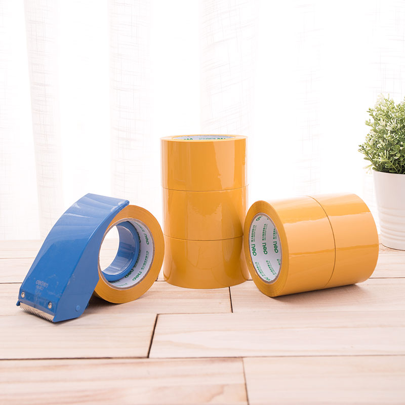 deli 30359 Packing Tape, 60mm*100y*50um(6rolls/tube), Yellow - Image 5