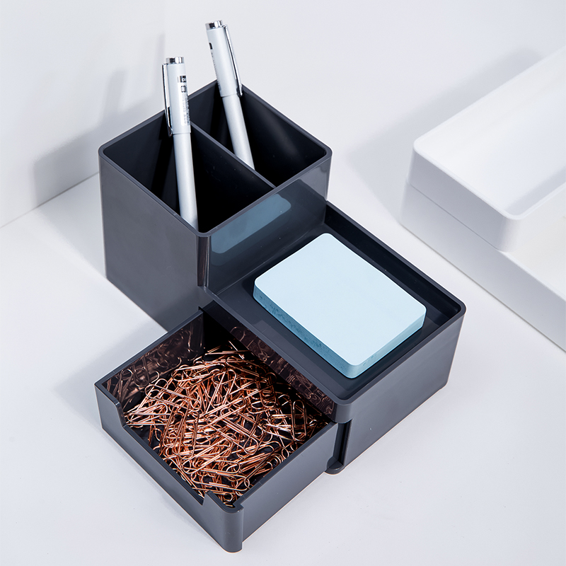 deli 8907 Desk Organizer, 172x88x90mm, Dark Grey - Image 5