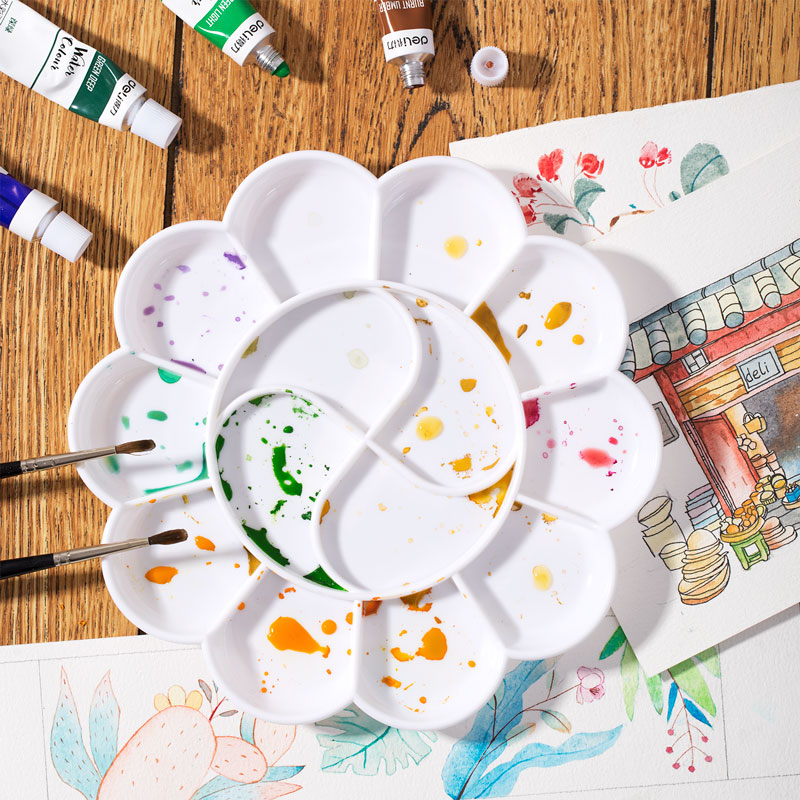 deli 9403 Palette, 14 grids, φ195mm, White - Image 5