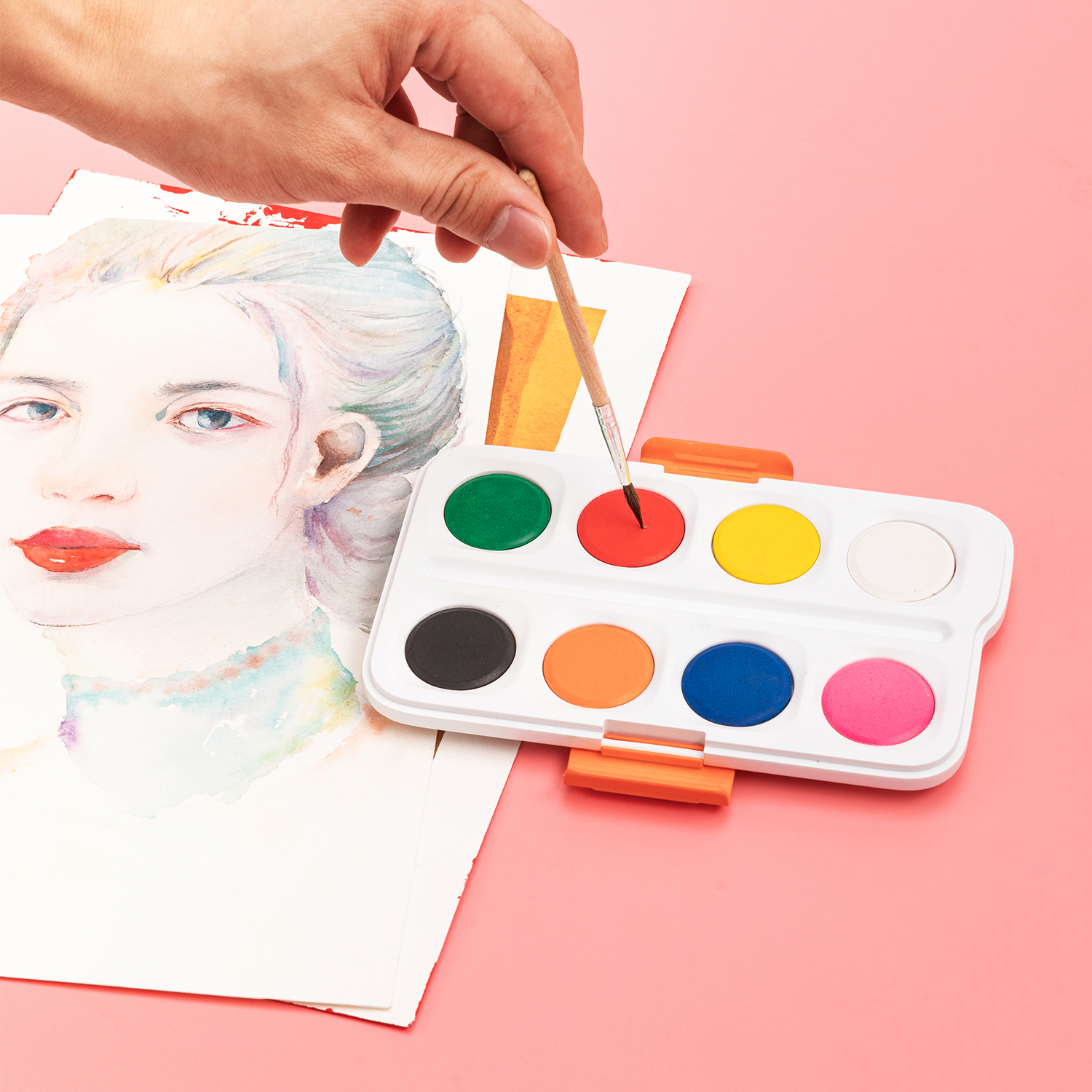 deli EC10-8 Watercolor Painting, 8 colors, φ28mm, Assorted Colors - Image 5