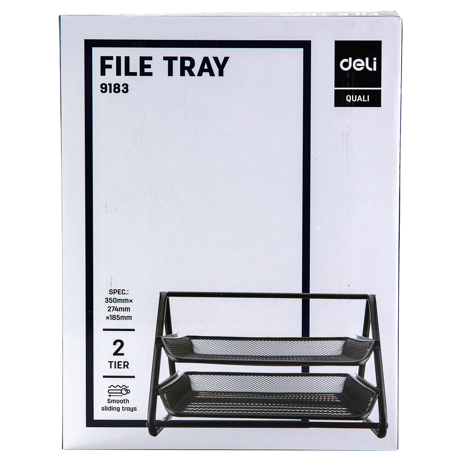 deli E9183 File Tray, 350×274×185mm, Black - Image 5