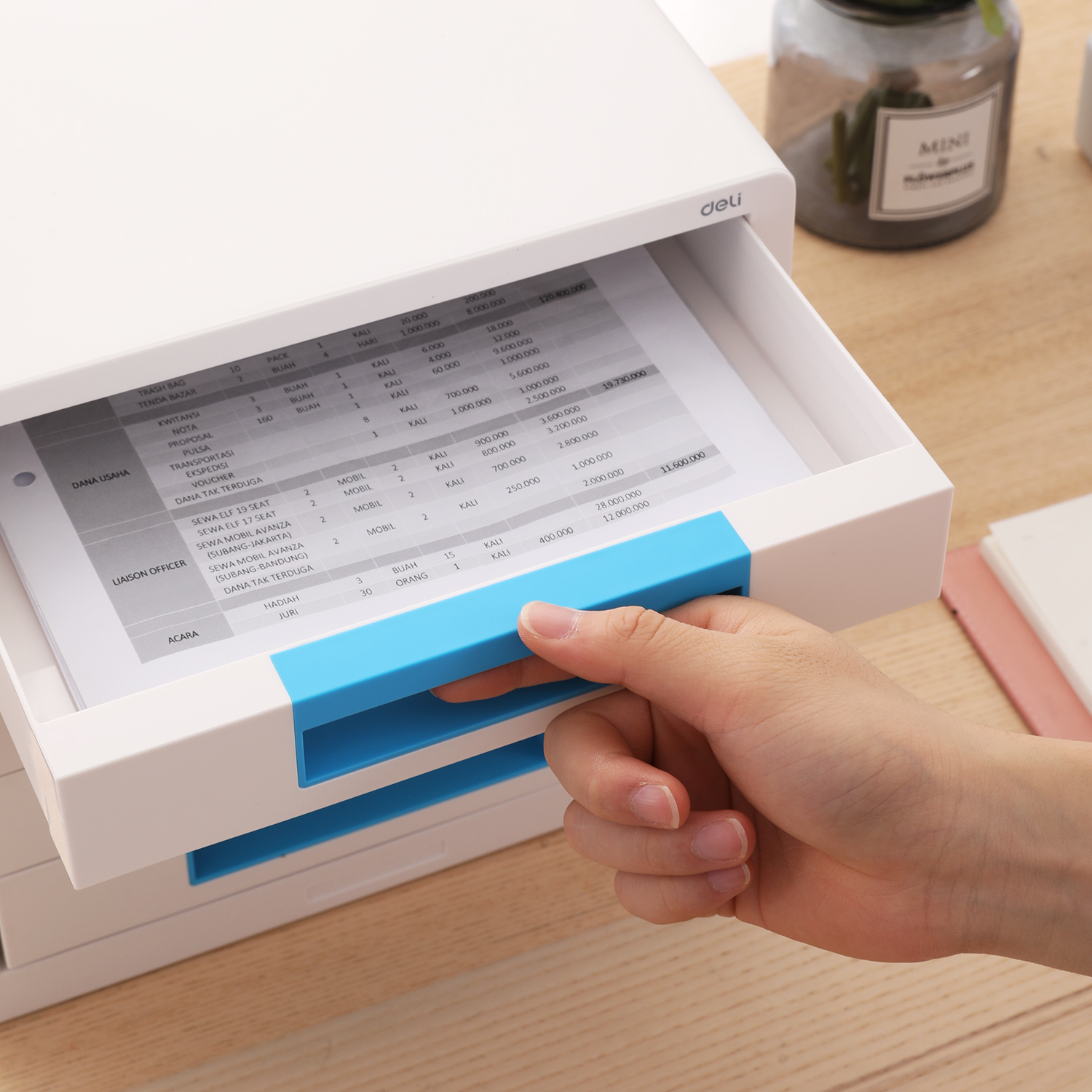 deli EZ01033 File Cabinet, 275*340*260mm, Blue - Image 5