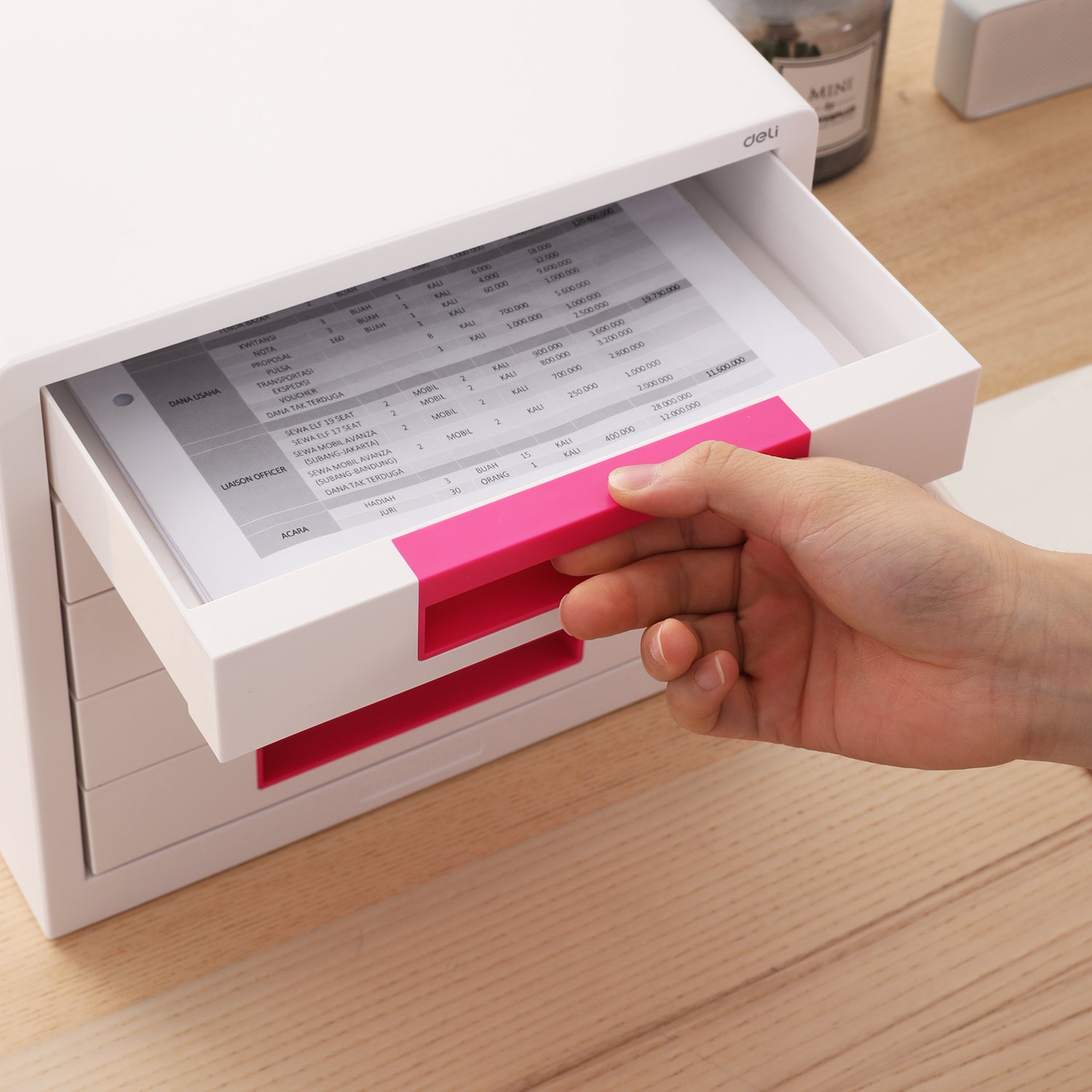 deli EZ01043 File Cabinet, 275*340*260mm, Red - Image 5