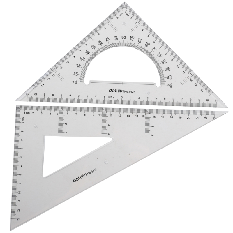 deli 6425 Set Square, 25CM, Transparent - Image 5