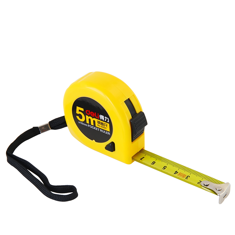 deli 8203 Steel Measure Tape, 5m, Yellow - Image 5