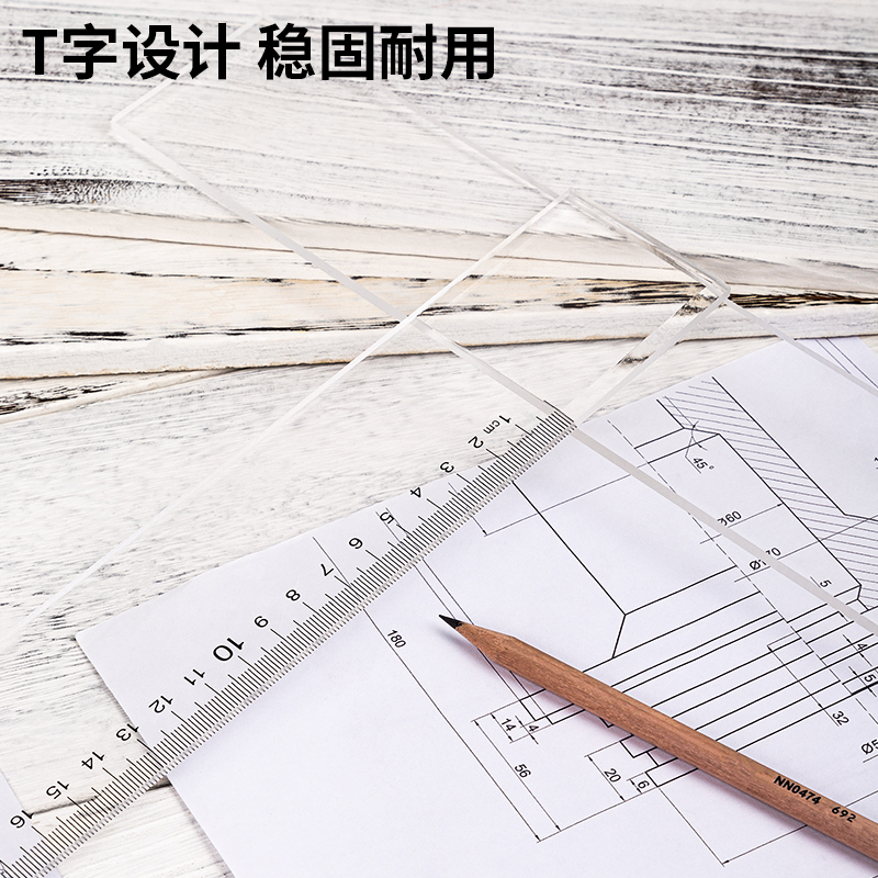 deli 8412 Technical Ruler, 93cm, Transparent - Image 5