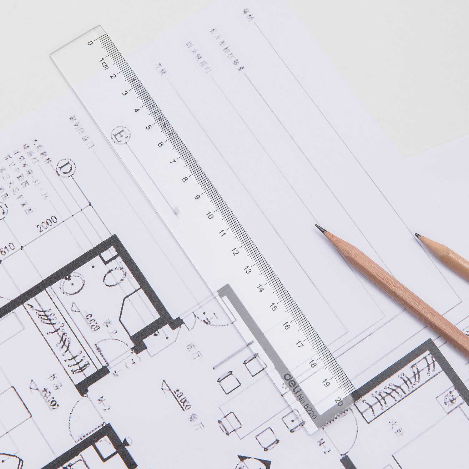 deli E6220 Ruler, 20cm, Transparent - Image 5