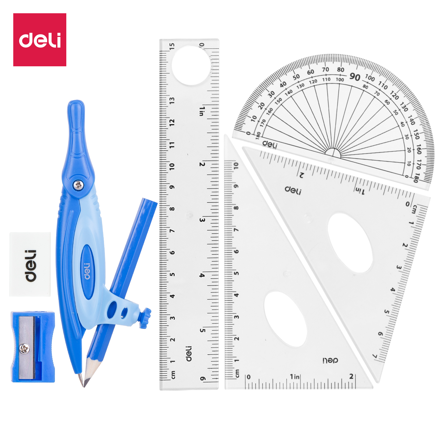 deli EG30204 Drafting Set, Drafting Set 8pcs, Assorted Colors - Image 5