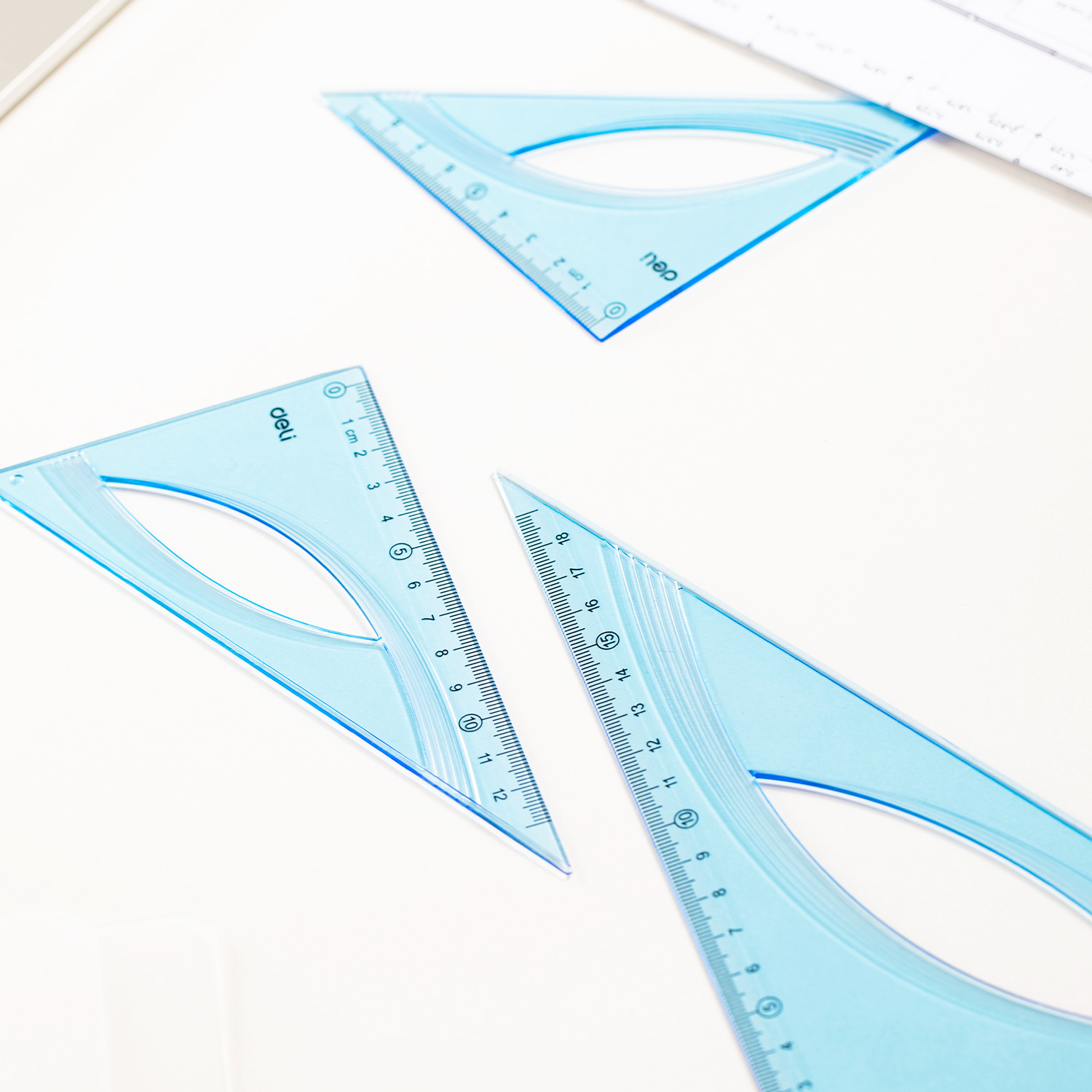 deli EH14 Set Square, 45° 21cm, Blue - Image 5