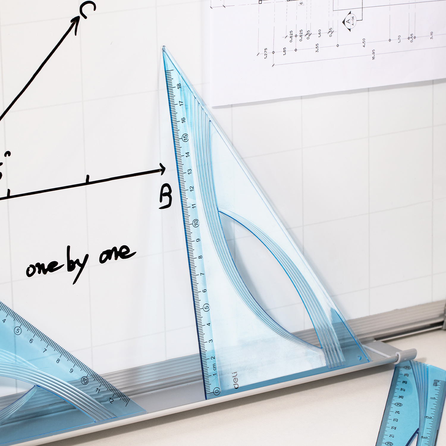 deli EH15 Set Square, 60° 21cm, Blue - Image 5