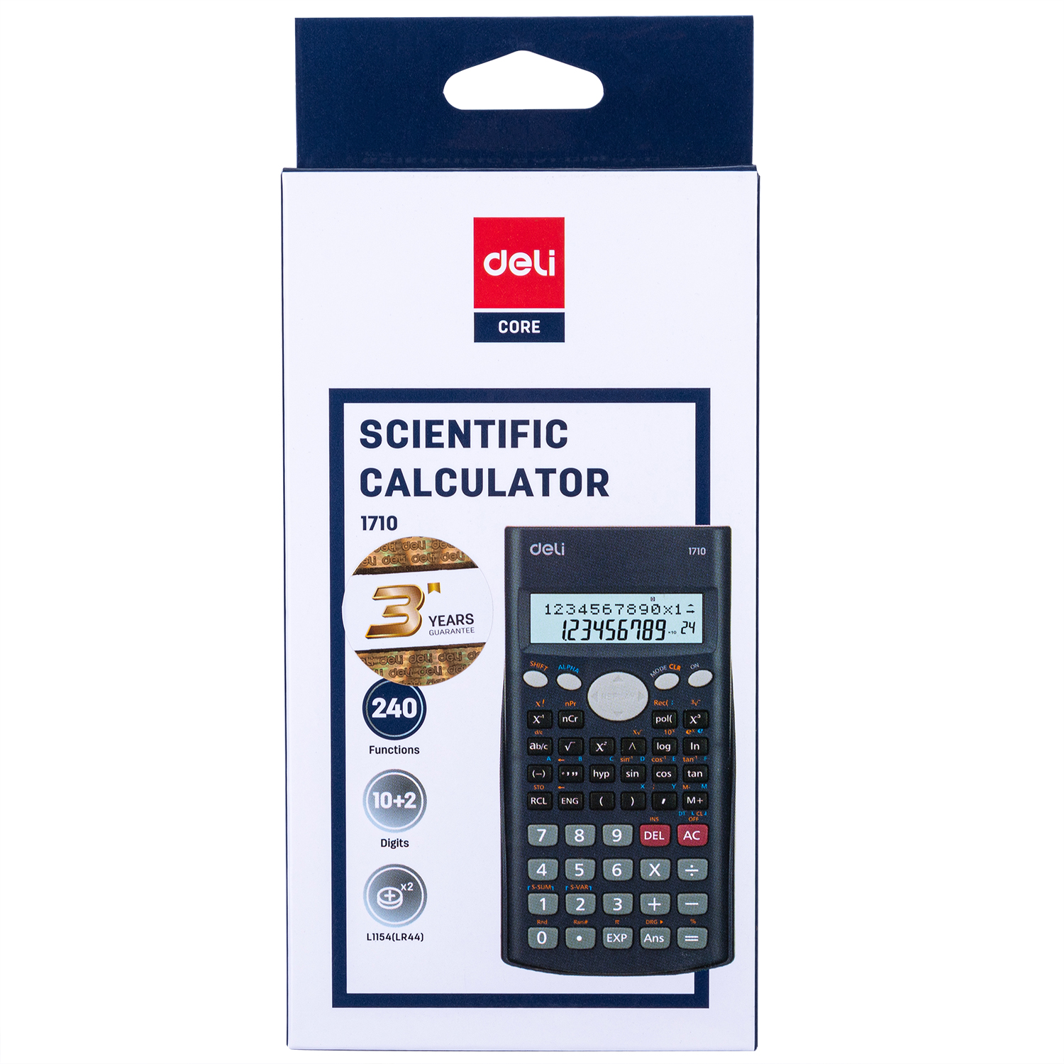deli E1710 Scientific Calculator, 240F-two line display-10+2 digits, Dark Blue - Image 5