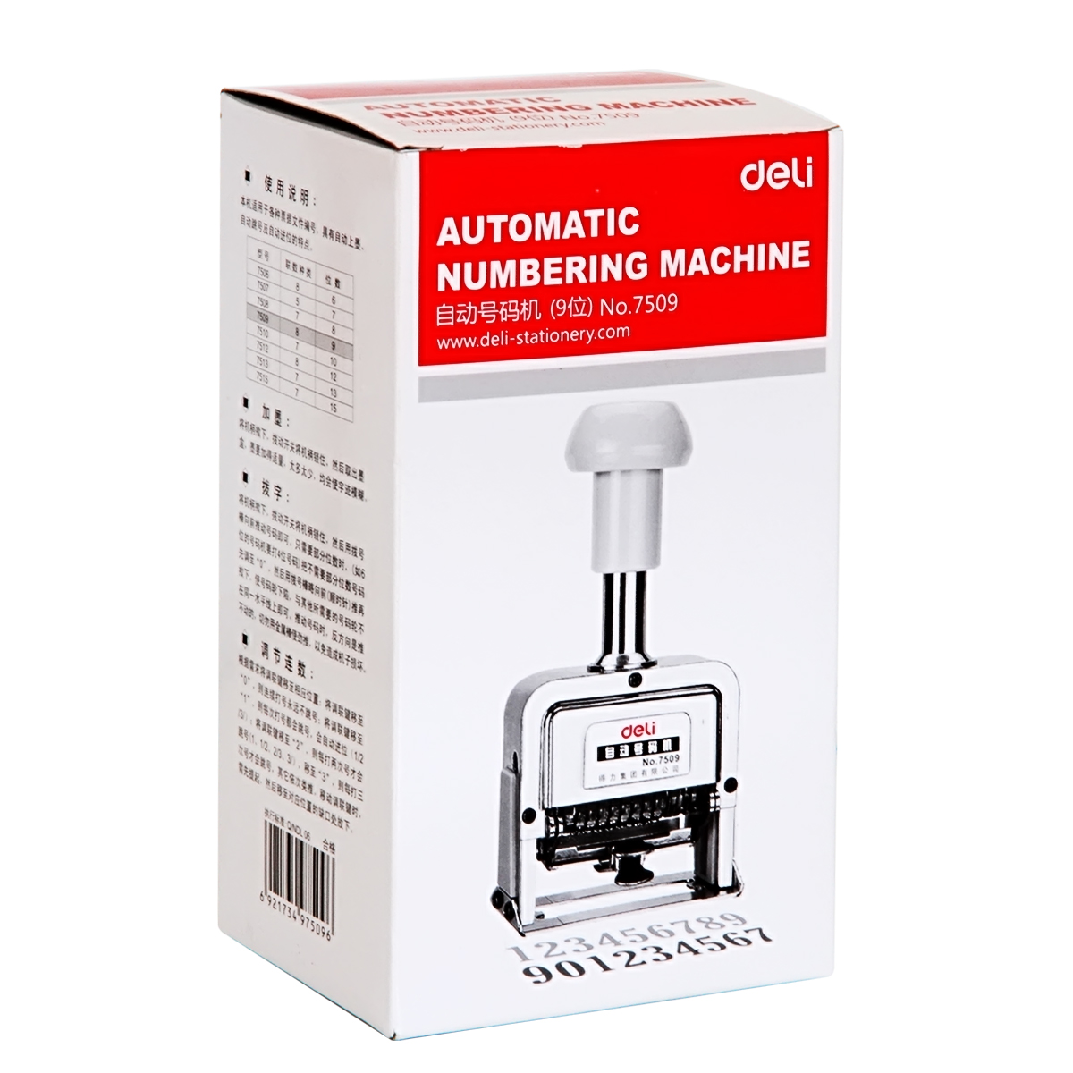 deli 7509 Numbering Machine, 9 digits, White - Image 5