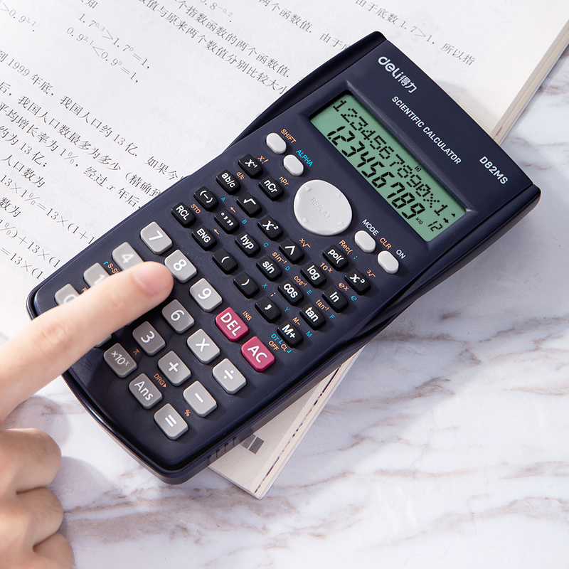 deli ED82MS Scientific Calculator, 240F-two line display-10+2 digits, Dark Blue - Image 5