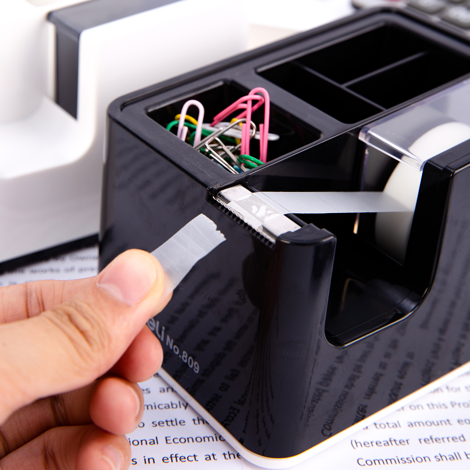 deli E809 Tape Dispenser, 124×95×87mm, Assorted Colors - Image 5