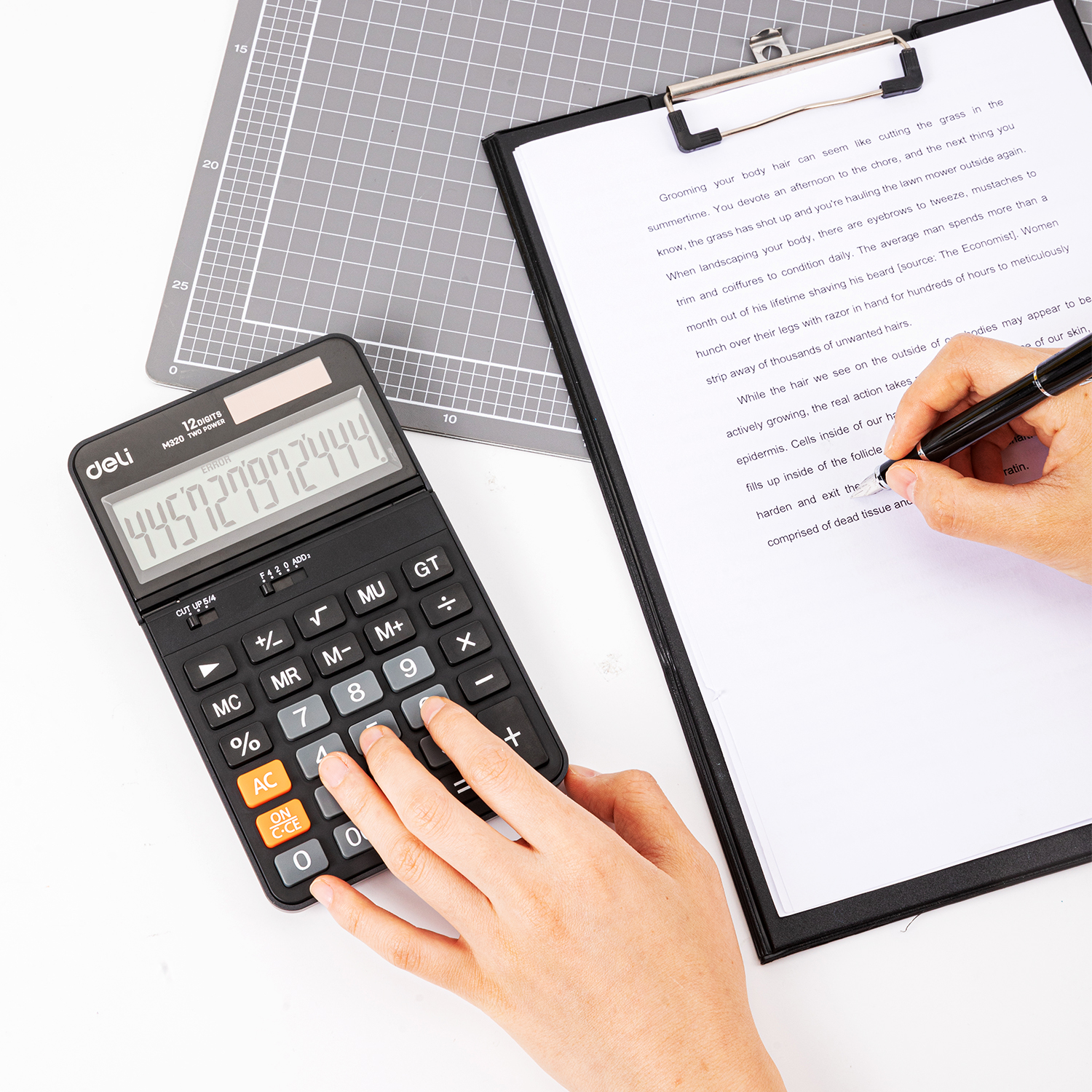 deli EM320 Calculator, Plastic-12 digits, Black - Image 5
