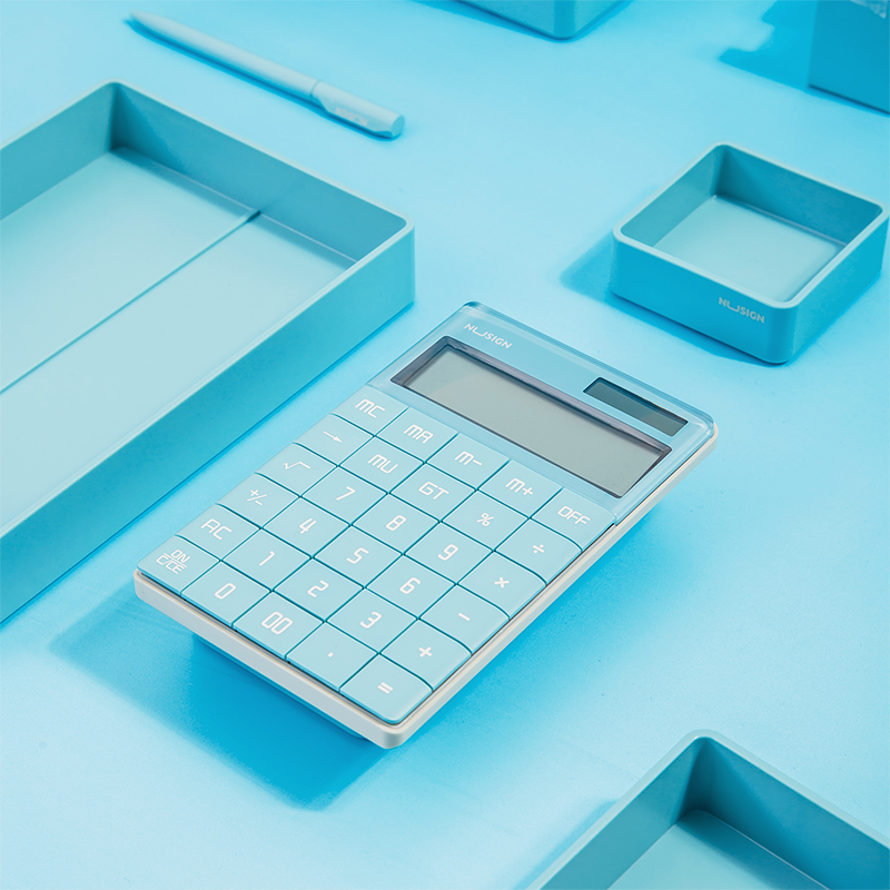 deli ENS041 Calculator, 165.3×103.2×14.7mm, 12 digits, Light Blue - Image 5